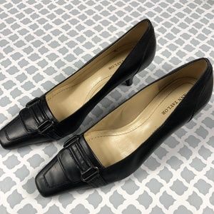 Ann Taylor Heels Leather Black sz 7M